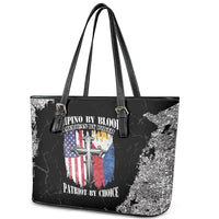 Philippines And USA Leather Tote Bag Grunge Style