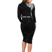 Personalized Philippines And USA Long Sleeve Bodycon Dress Grunge Style