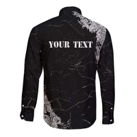 Personalized Philippines And USA Long Sleeve Button Shirt Grunge Style