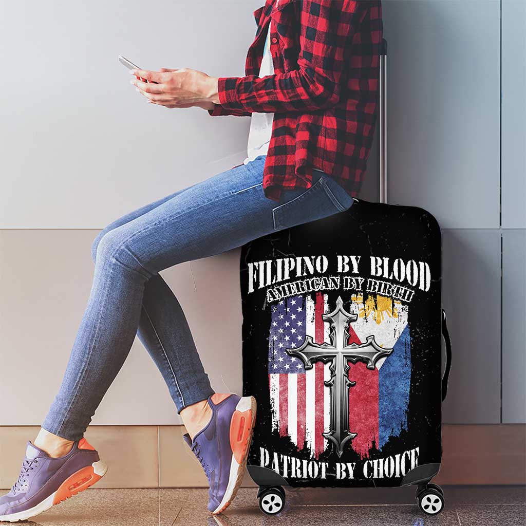 Philippines And USA Luggage Cover Grunge Style