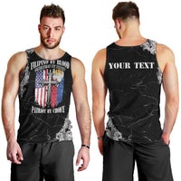 Personalized Philippines And USA Men Tank Top Grunge Style