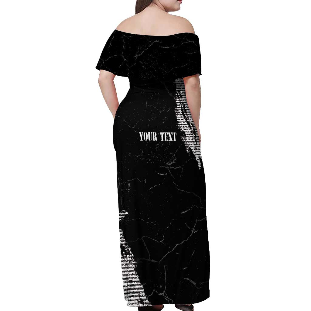 Personalized Philippines And USA Off Shoulder Maxi Dress Grunge Style