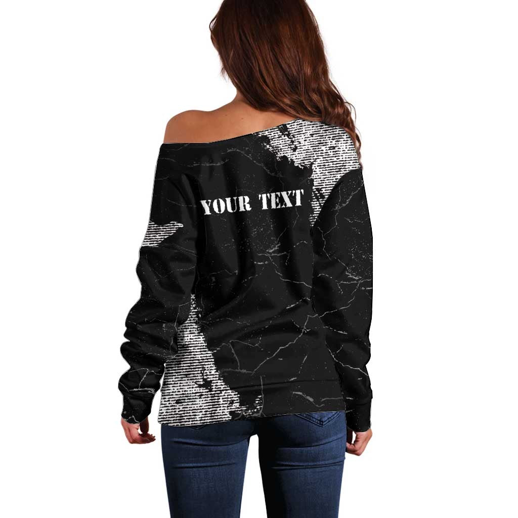 Personalized Philippines And USA Off Shoulder Sweater Grunge Style