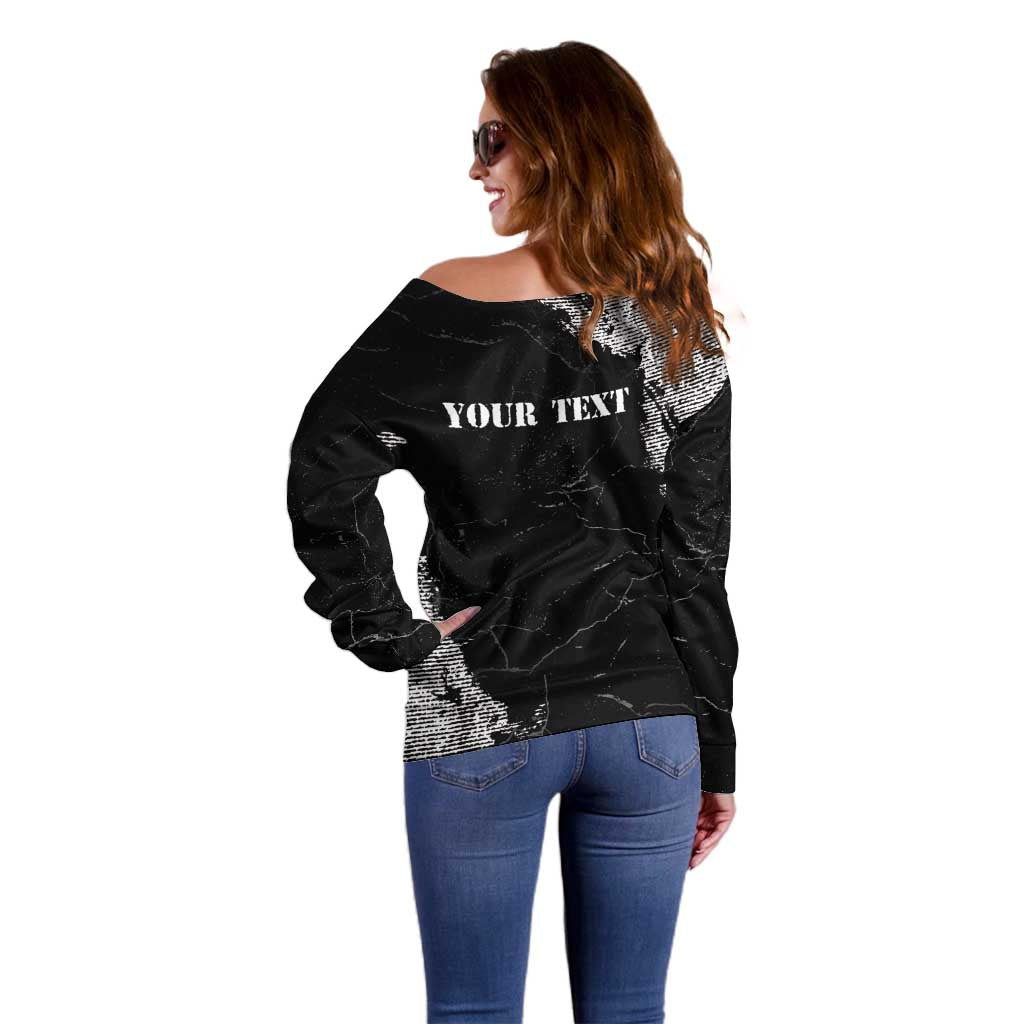 Personalized Philippines And USA Off Shoulder Sweater Grunge Style