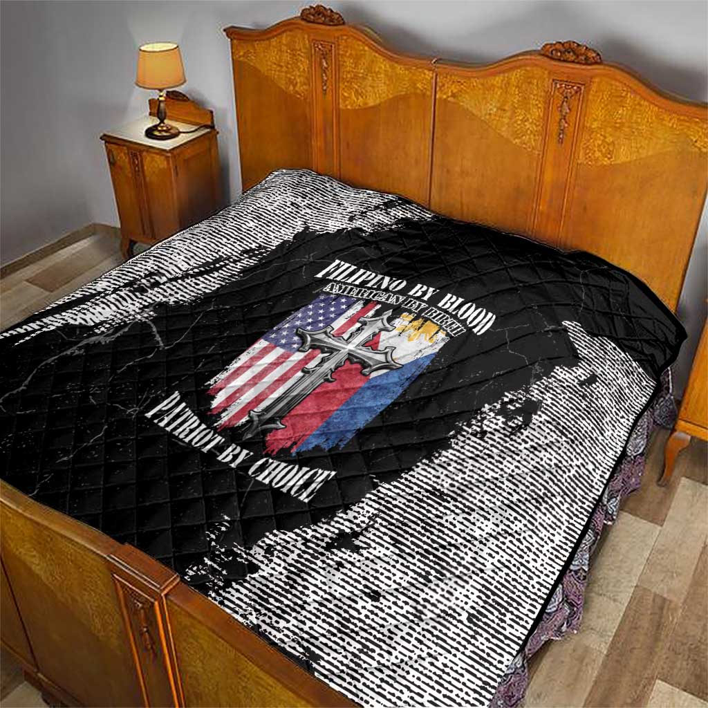 Philippines And USA Quilt Grunge Style LT05 - Wonder Print Shop