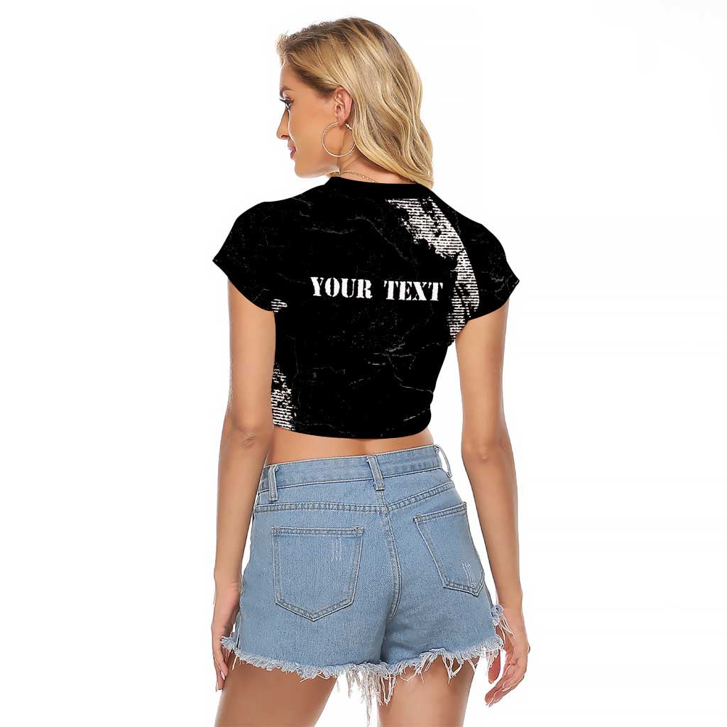 Personalized Philippines And USA Raglan Cropped T Shirt Grunge Style LT05 - Wonder Print Shop