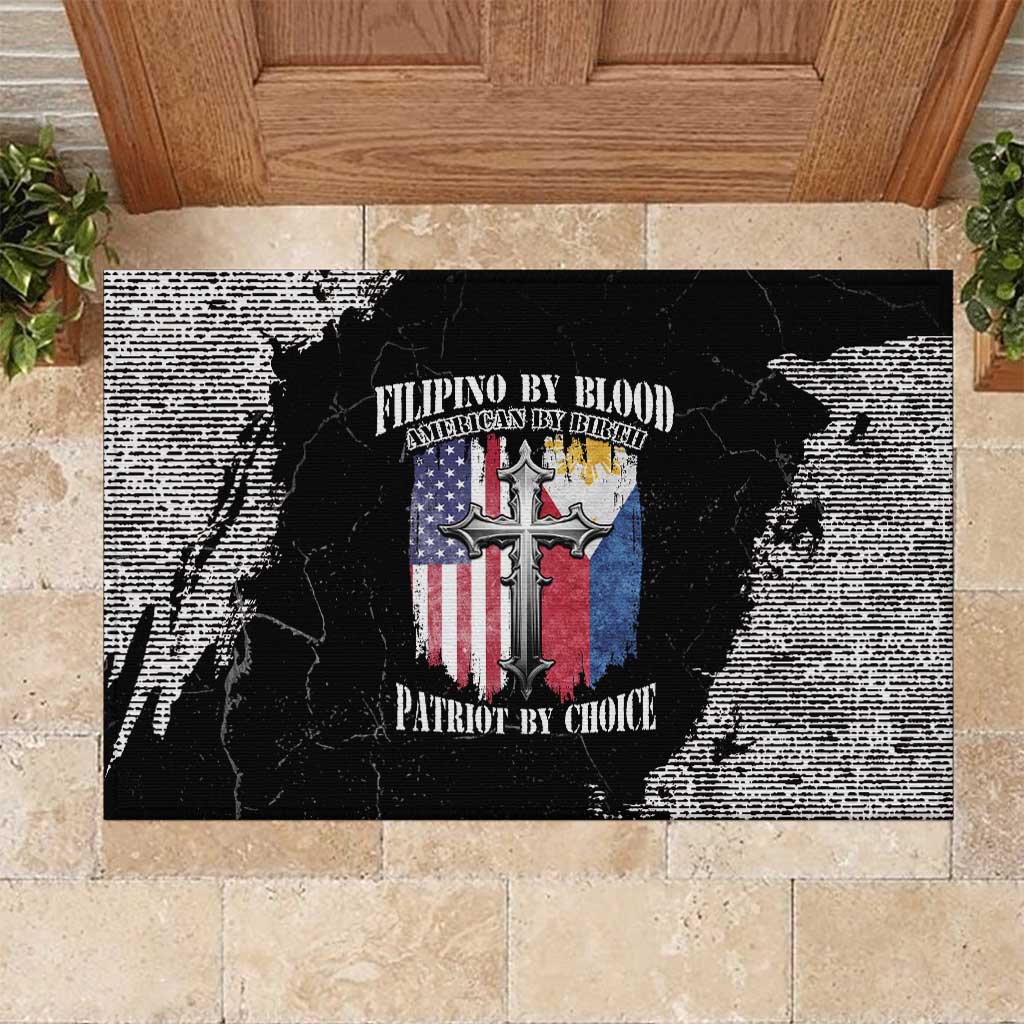 Philippines And USA Rubber Doormat Grunge Style LT05 - Wonder Print Shop