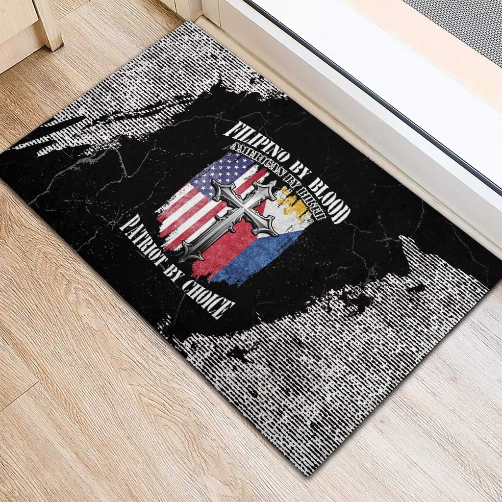 Philippines And USA Rubber Doormat Grunge Style LT05 - Wonder Print Shop