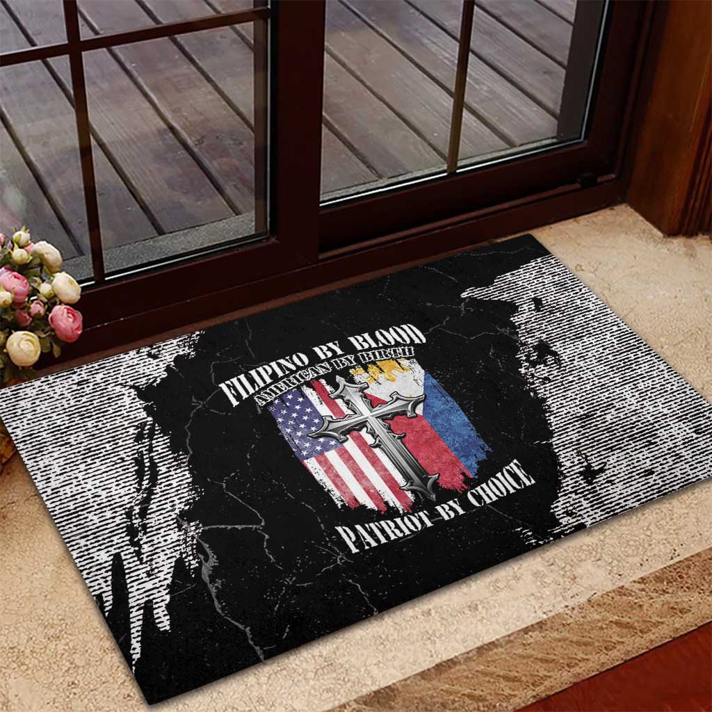 Philippines And USA Rubber Doormat Grunge Style LT05 - Wonder Print Shop
