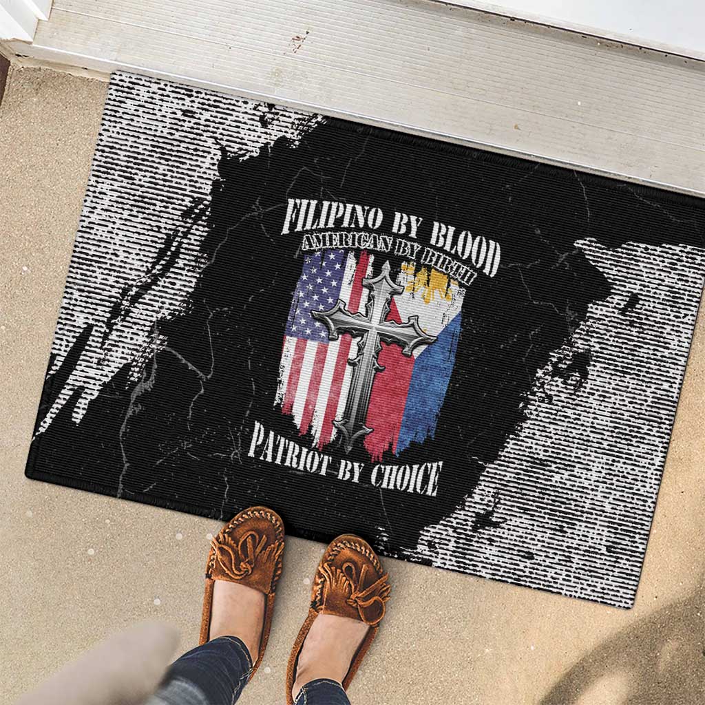 Philippines And USA Rubber Doormat Grunge Style LT05 - Wonder Print Shop