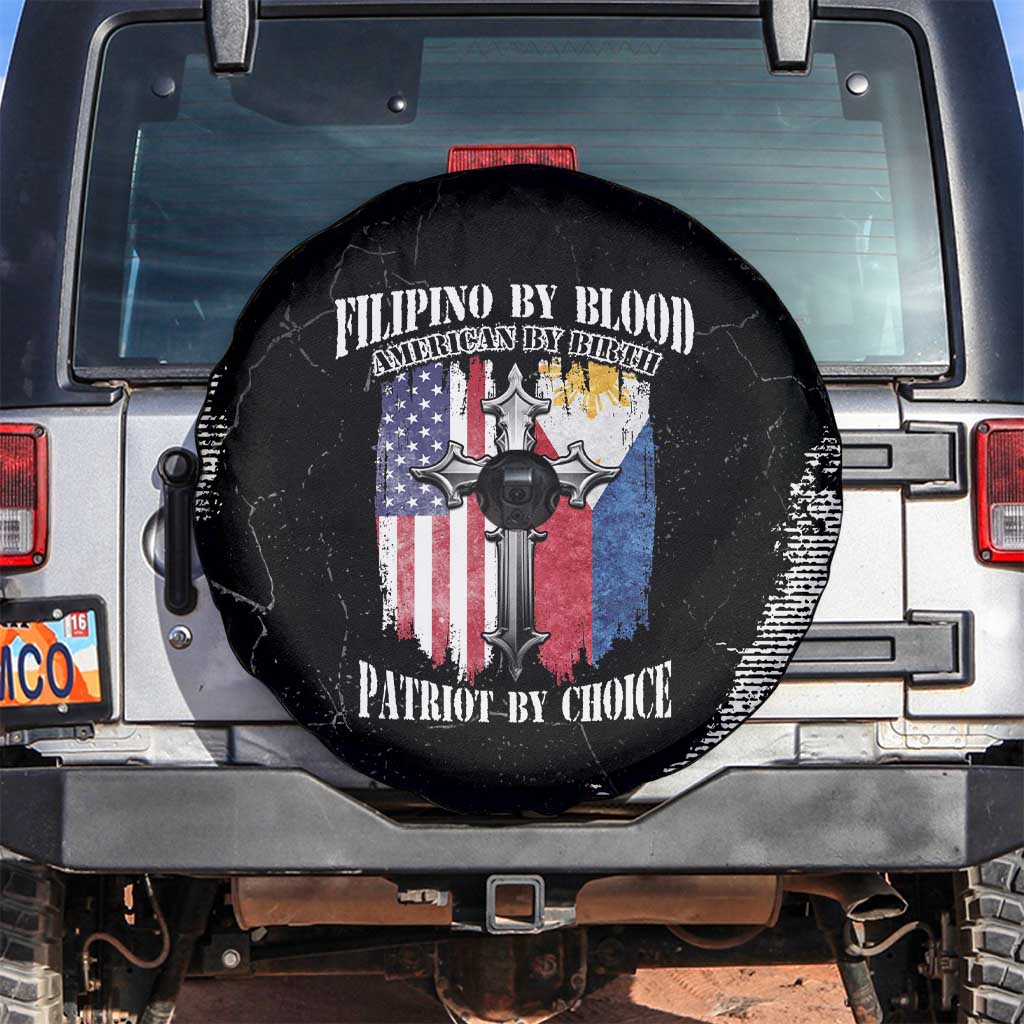 Philippines And USA Spare Tire Cover Grunge Style LT05 - Wonder Print Shop
