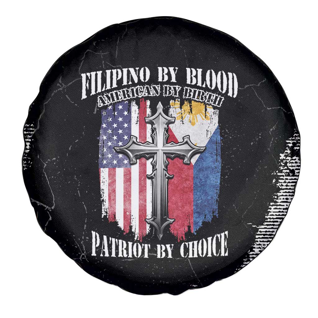 Philippines And USA Spare Tire Cover Grunge Style LT05 - Wonder Print Shop