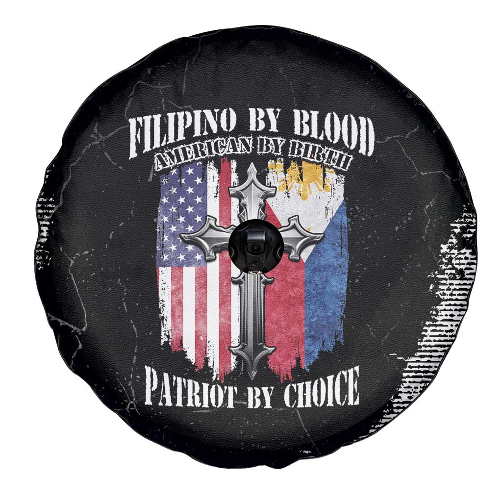 Philippines And USA Spare Tire Cover Grunge Style LT05 - Wonder Print Shop
