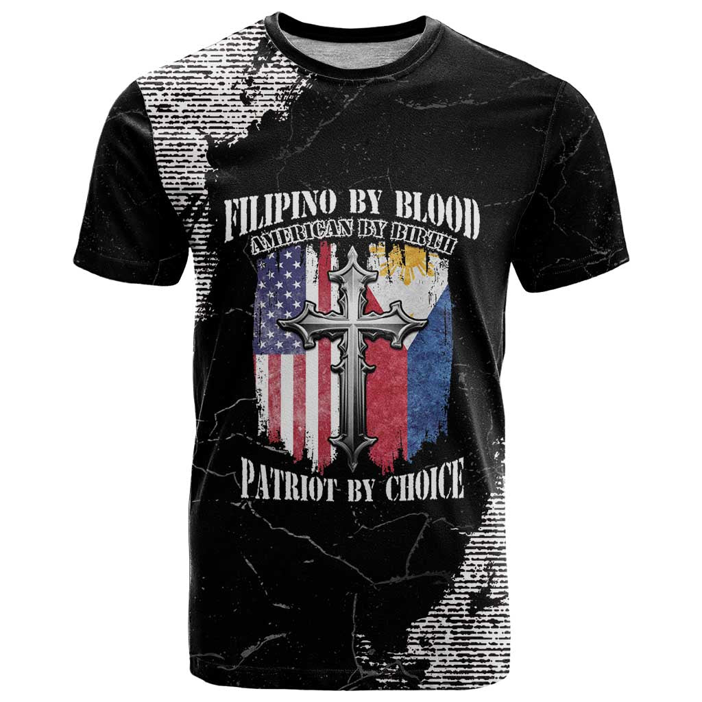 Personalized Philippines And USA T Shirt Grunge Style LT05 - Wonder Print Shop
