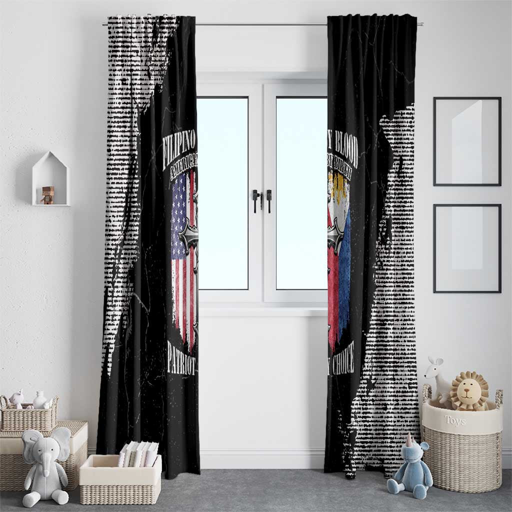 Philippines And USA Window Curtain Grunge Style LT05 - Wonder Print Shop