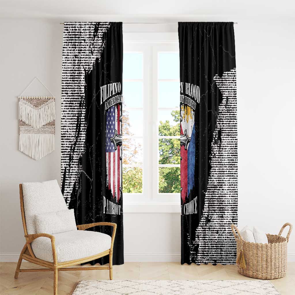 Philippines And USA Window Curtain Grunge Style LT05 - Wonder Print Shop