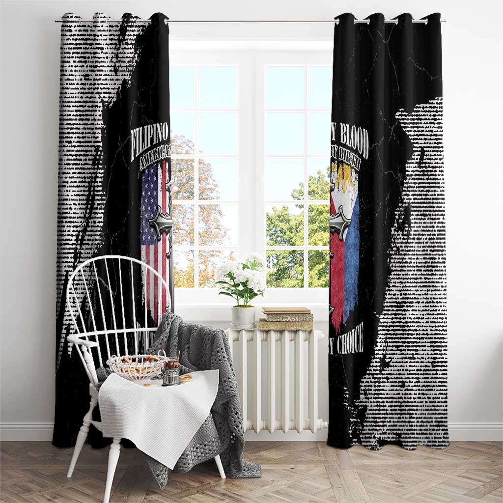 Philippines And USA Window Curtain Grunge Style LT05 - Wonder Print Shop