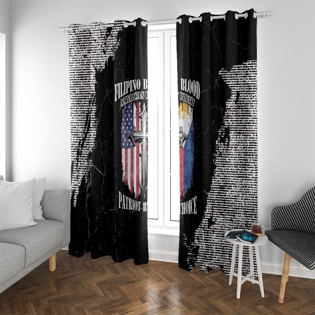Philippines And USA Window Curtain Grunge Style LT05 - Wonder Print Shop