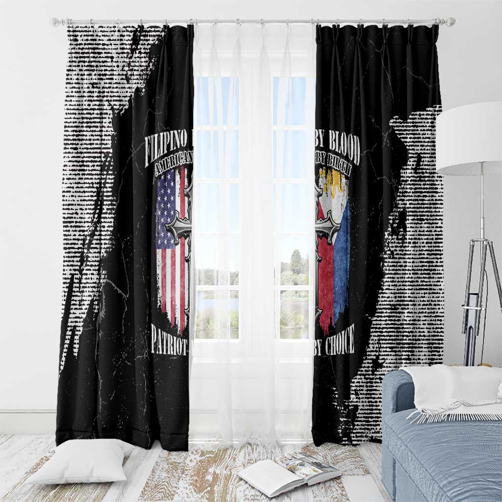 Philippines And USA Window Curtain Grunge Style LT05 - Wonder Print Shop