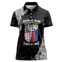 Personalized Philippines And USA Women Polo Shirt Grunge Style LT05 - Wonder Print Shop