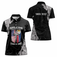 Personalized Philippines And USA Women Polo Shirt Grunge Style LT05 - Wonder Print Shop