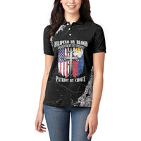 Personalized Philippines And USA Women Polo Shirt Grunge Style LT05 - Wonder Print Shop