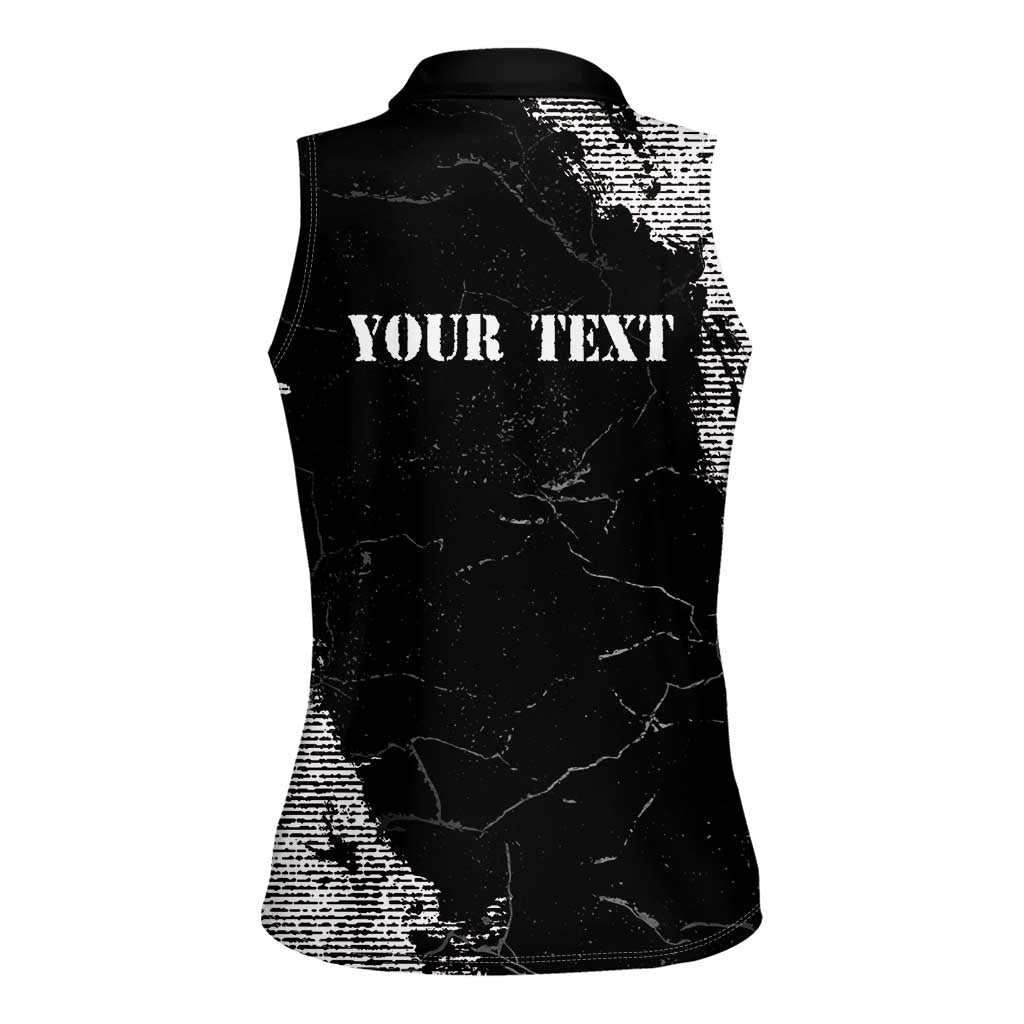 Personalized Philippines And USA Women Sleeveless Polo Shirt Grunge Style LT05 - Wonder Print Shop