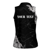 Personalized Philippines And USA Women Sleeveless Polo Shirt Grunge Style LT05 - Wonder Print Shop