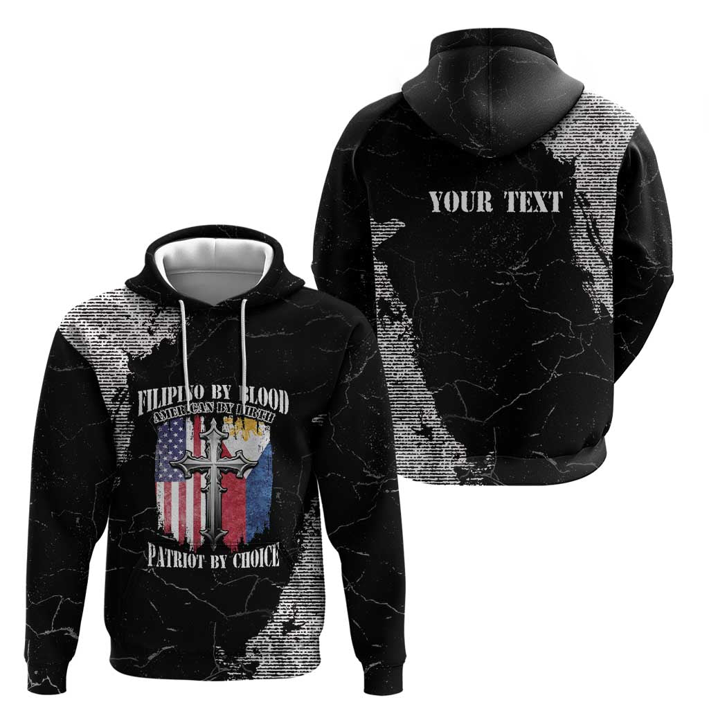 Personalized Philippines And USA Zip Hoodie Grunge Style LT05 - Wonder Print Shop