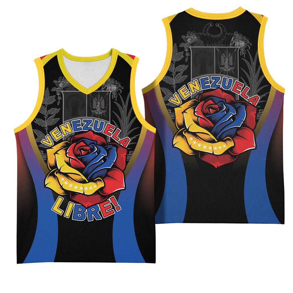 Venezuela Libre Basketball Jersey Freedom And National Pride - Wonder Print Shop