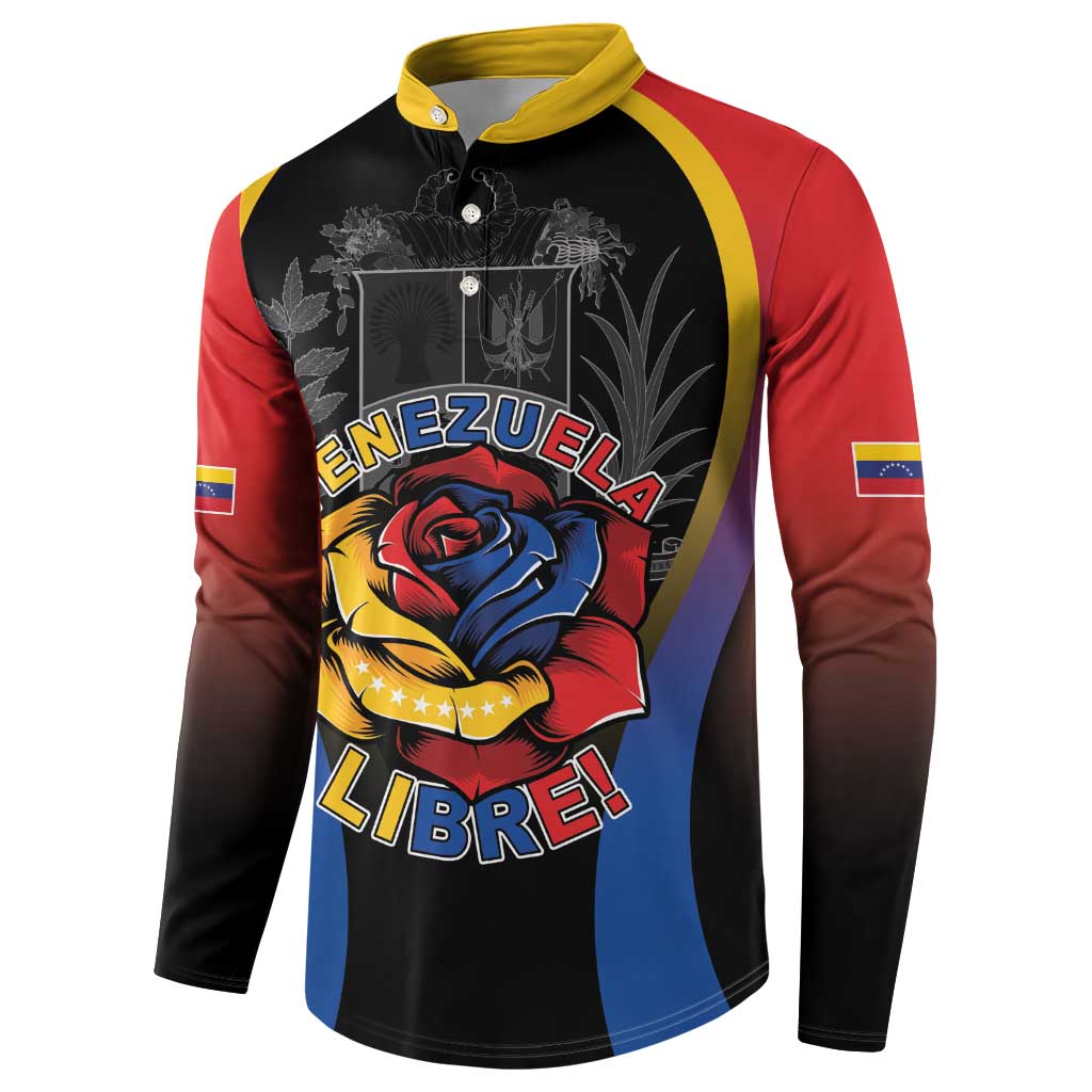 Venezuela Libre Button Sweatshirt Freedom And National Pride - Wonder Print Shop