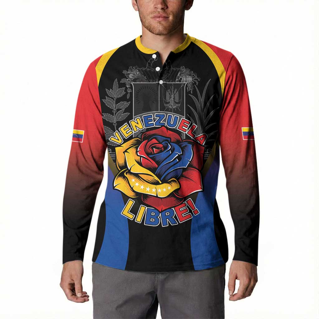 Venezuela Libre Button Sweatshirt Freedom And National Pride - Wonder Print Shop