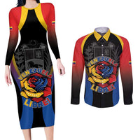 Venezuela Libre Couples Matching Long Sleeve Bodycon Dress and Long Sleeve Button Shirt Freedom And National Pride - Wonder Print Shop