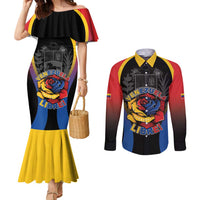 Venezuela Libre Couples Matching Mermaid Dress and Long Sleeve Button Shirt Freedom And National Pride - Wonder Print Shop
