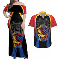 Venezuela Libre Couples Matching Off Shoulder Maxi Dress and Hawaiian Shirt Freedom And National Pride - Wonder Print Shop