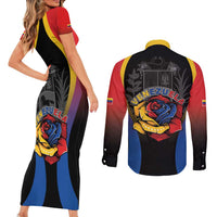 Venezuela Libre Couples Matching Short Sleeve Bodycon Dress and Long Sleeve Button Shirt Freedom And National Pride - Wonder Print Shop
