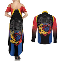Venezuela Libre Couples Matching Summer Maxi Dress and Long Sleeve Button Shirt Freedom And National Pride - Wonder Print Shop