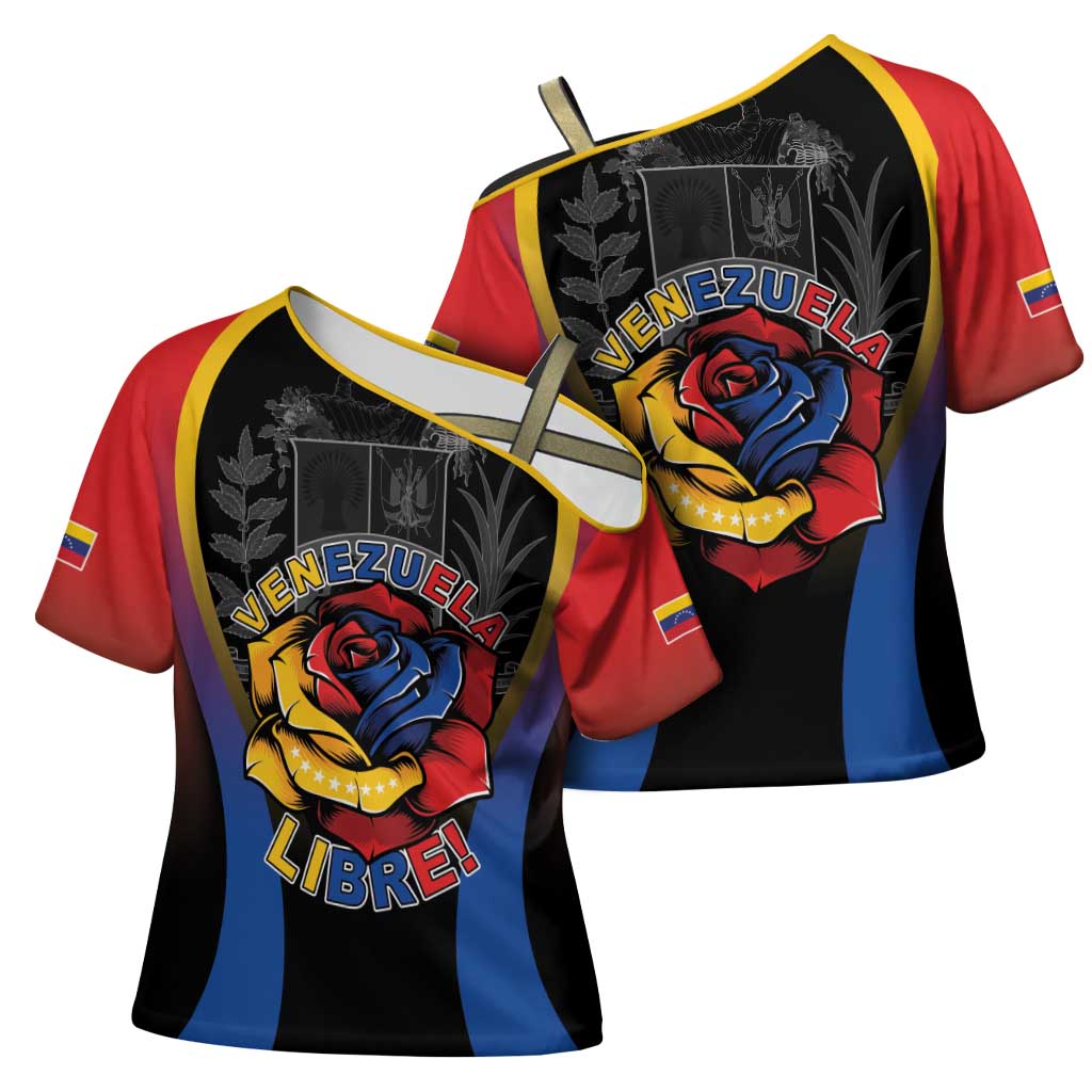 Venezuela Libre Cross Shoulder Shirt Freedom And National Pride - Wonder Print Shop