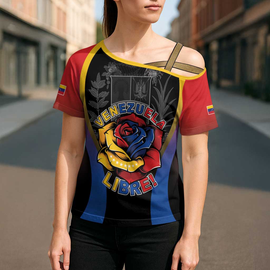 Venezuela Libre Cross Shoulder Shirt Freedom And National Pride - Wonder Print Shop