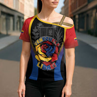 Venezuela Libre Cross Shoulder Shirt Freedom And National Pride - Wonder Print Shop