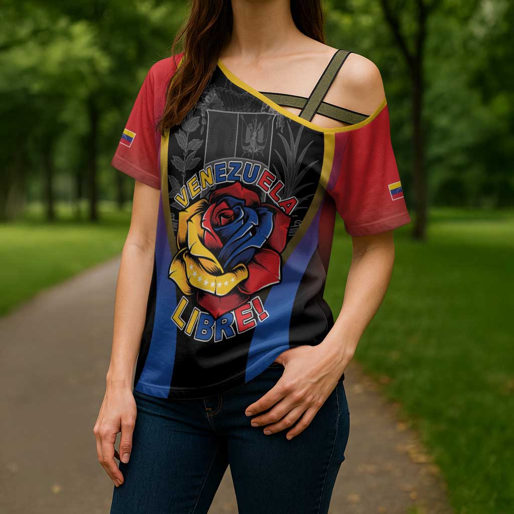 Venezuela Libre Cross Shoulder Shirt Freedom And National Pride - Wonder Print Shop