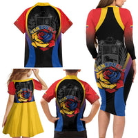 Venezuela Libre Family Matching Long Sleeve Bodycon Dress and Hawaiian Shirt Freedom And National Pride - Wonder Print Shop