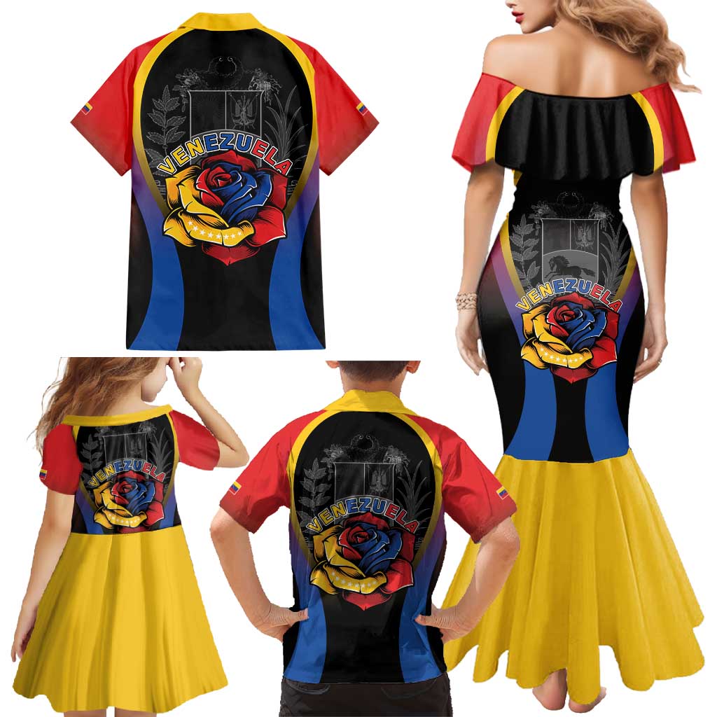 Venezuela Libre Family Matching Mermaid Dress and Hawaiian Shirt Freedom And National Pride - Wonder Print Shop