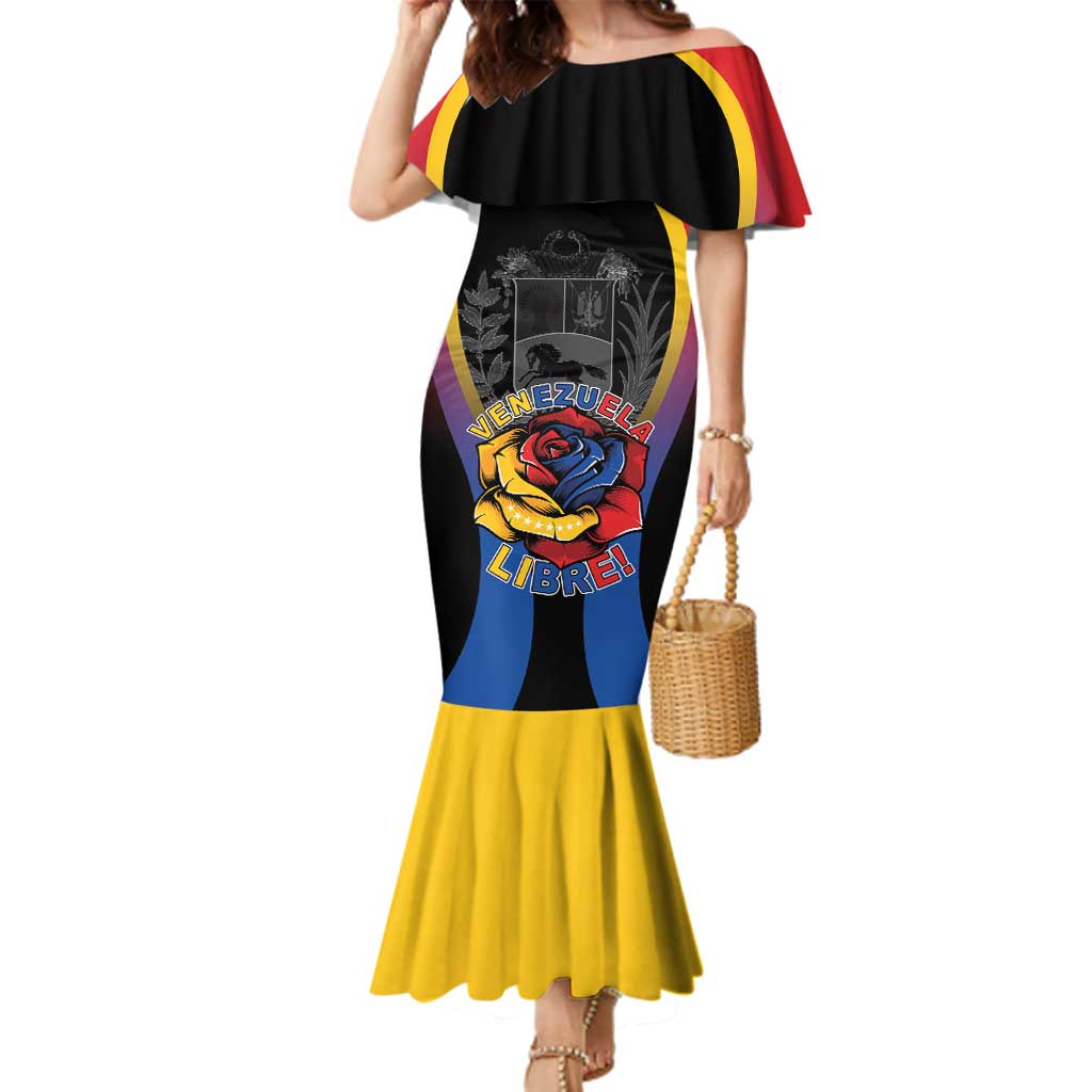 Venezuela Libre Family Matching Mermaid Dress and Hawaiian Shirt Freedom And National Pride - Wonder Print Shop