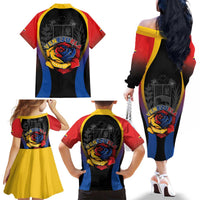 Venezuela Libre Family Matching Off The Shoulder Long Sleeve Dress and Hawaiian Shirt Freedom And National Pride - Wonder Print Shop