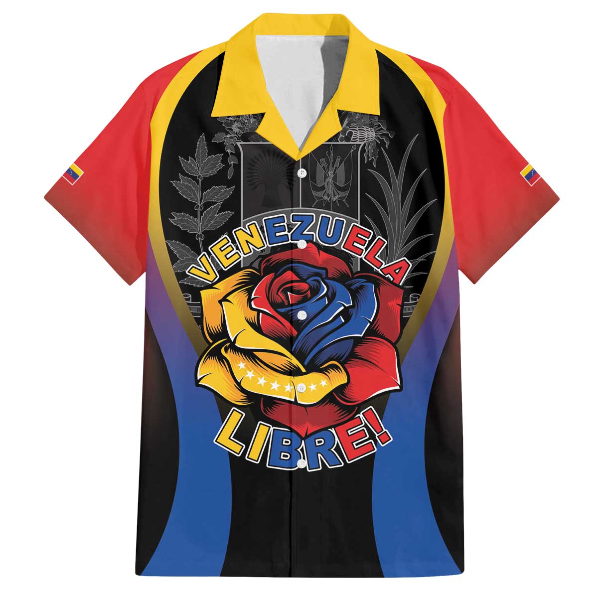 Venezuela Libre Family Matching Off The Shoulder Long Sleeve Dress and Hawaiian Shirt Freedom And National Pride - Wonder Print Shop