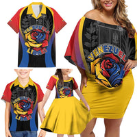 Venezuela Libre Family Matching Off Shoulder Short Dress and Hawaiian Shirt Freedom And National Pride - Wonder Print Shop