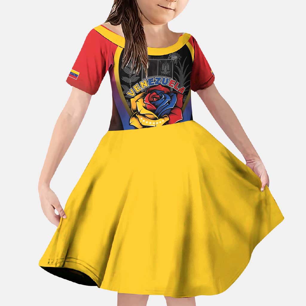 Venezuela Libre Family Matching Short Sleeve Bodycon Dress and Hawaiian Shirt Freedom And National Pride - Wonder Print Shop