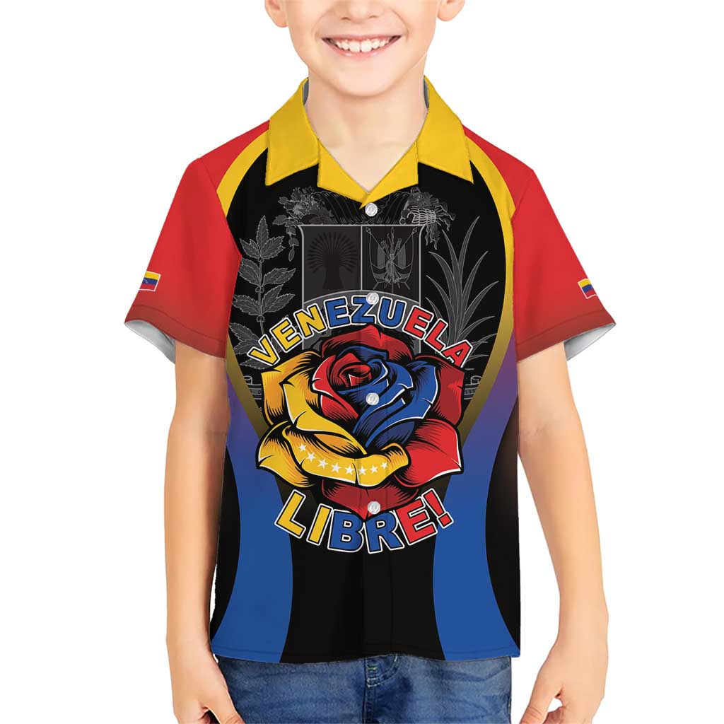 Venezuela Libre Family Matching Short Sleeve Bodycon Dress and Hawaiian Shirt Freedom And National Pride - Wonder Print Shop