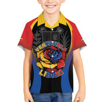 Venezuela Libre Family Matching Short Sleeve Bodycon Dress and Hawaiian Shirt Freedom And National Pride - Wonder Print Shop